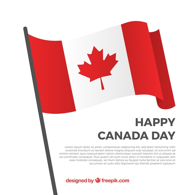 Vector happy canada day background with decorative flag