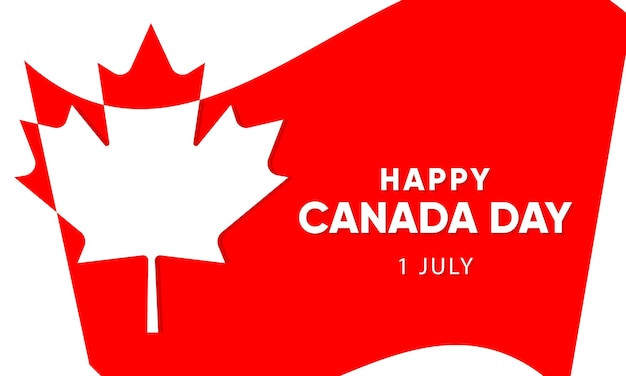 Happy Canada Day background with red maple leaf