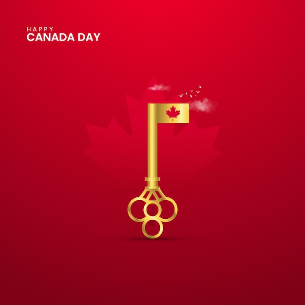 Happy Canada Day Canada day design for social media banner poster Canada flag 1 July