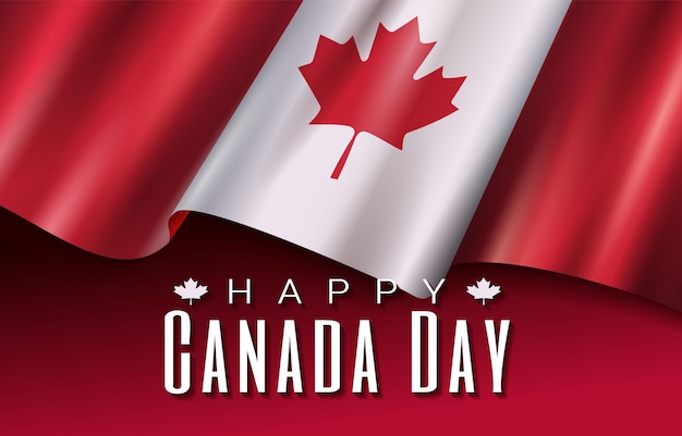 Happy Canada Day Concept met vlag en confetti