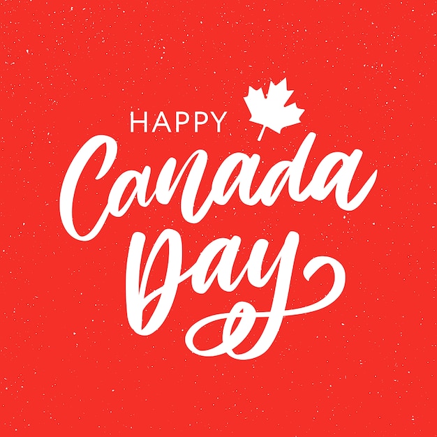 Happy Canada Day Hand Drawn Calligraphy