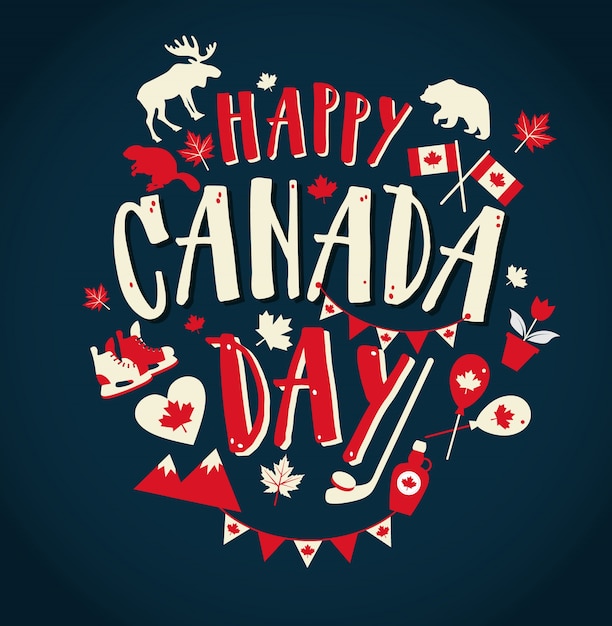 Vector happy canada day illustration