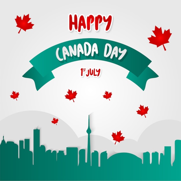 Happy canada day illustration