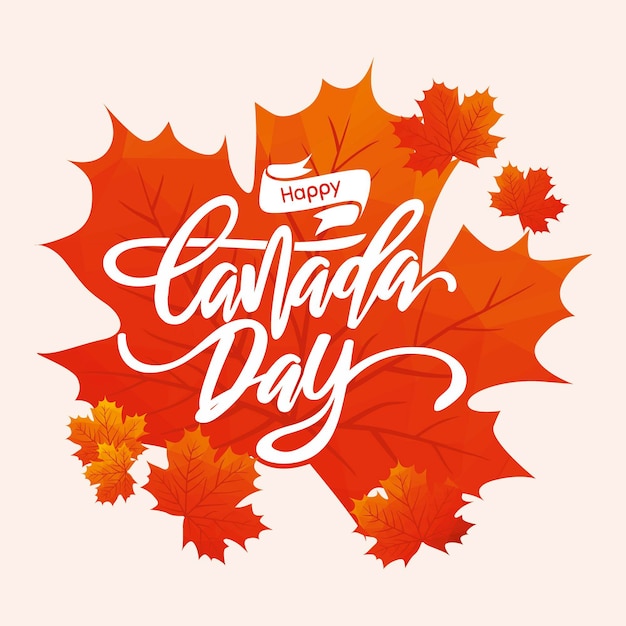 Happy canada day lettering