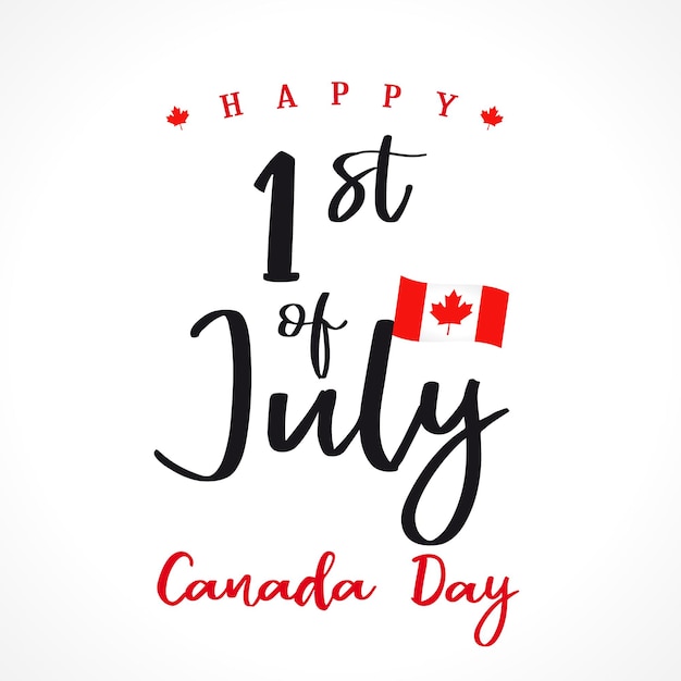 Vector happy canada day square banner isolated abstract graphic design template red black white colors