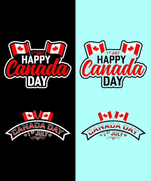 Vector happy canada day tshirt design i love canada tshirt design