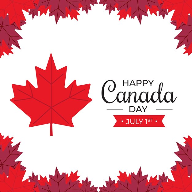 Happy Canada day vector social media poster design