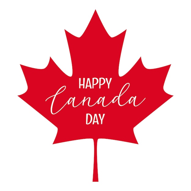 Happy Canada day wenskaart met maple leaf icoon van nationale vlag Canada Simple vector design