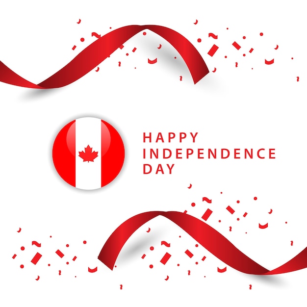 Happy canada independent day vector template design