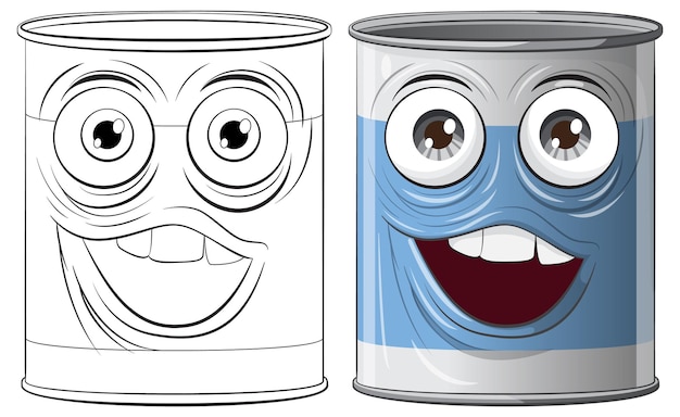 Vettore illustrazione dei cartoni animati happy cans