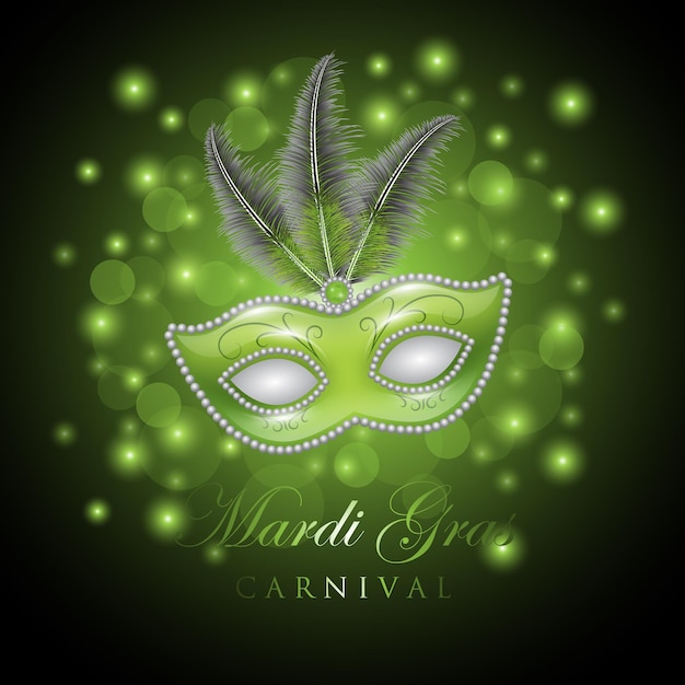 Happy carnival. Festive concept with a mask. Carnival masks. Vector illustration