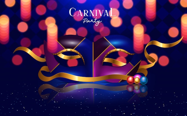 Happy carnival festive concept with musical trumpet mask