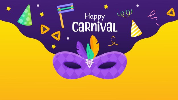 Happy carnival poster for party banner Jewish holiday Religious holidays and events