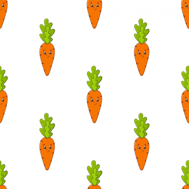 Happy carrot seamless pattern