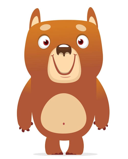 Happy cartoon bear Vector illustration of brown bear