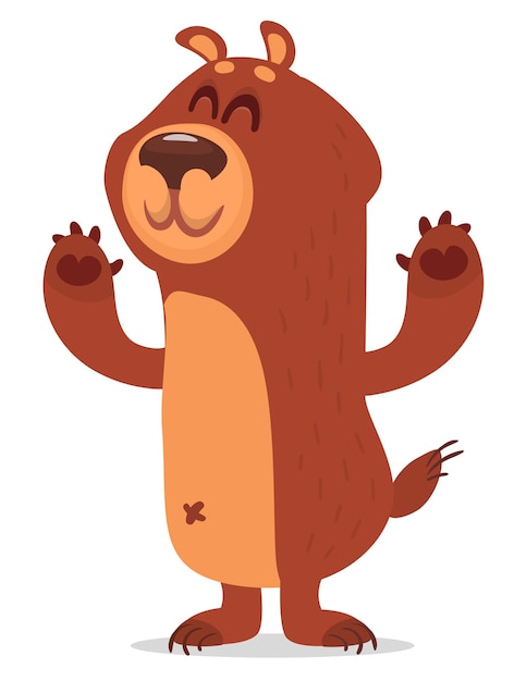 Happy cartoon beer vectorillustratie van bruin grizzly beer karakter