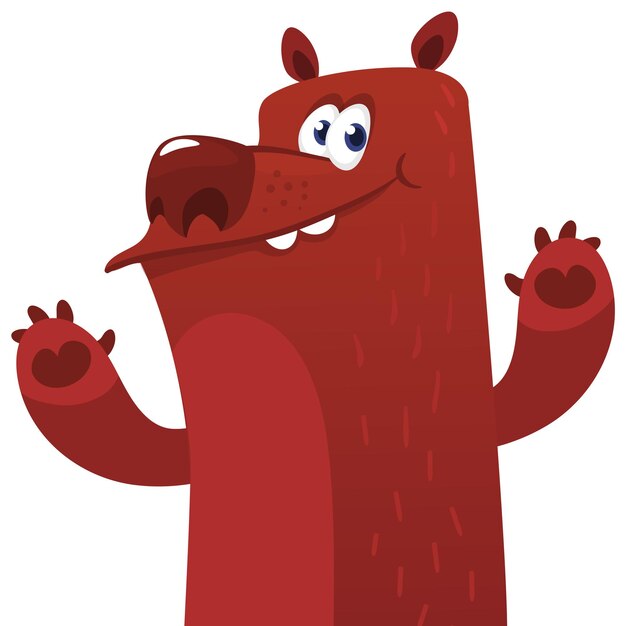 Happy cartoon beer Vectorillustratie van bruin grizzly beer karakter