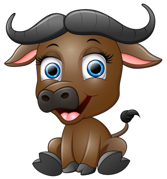 Vector happy cartoon buffel