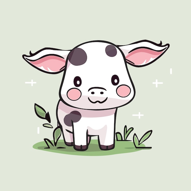 Vector happy cartoon cow