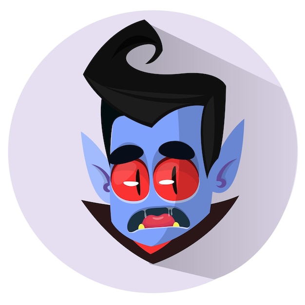 Happy cartoon dracula head icon vector illustration