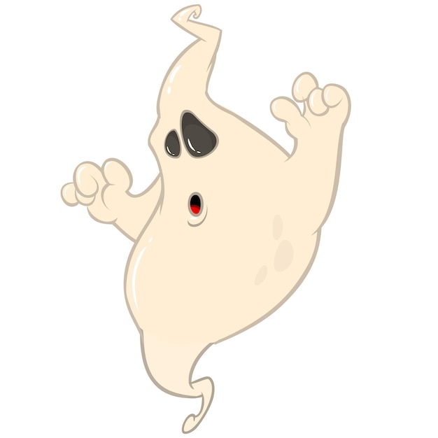 Happy cartoon ghost Halloween vector illustration