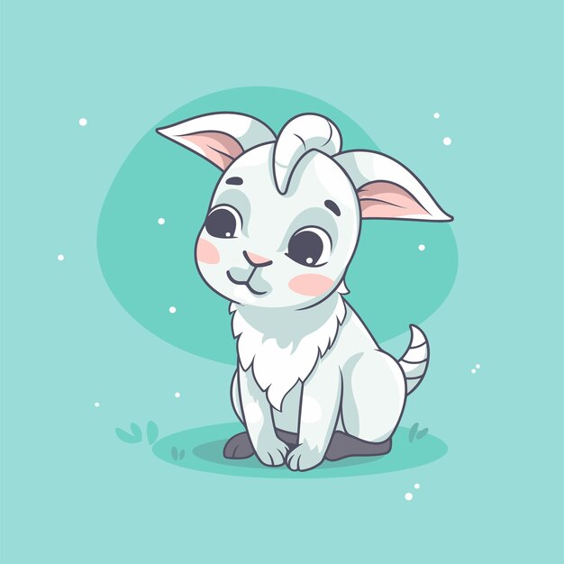 Vector happy cartoon goat illustration