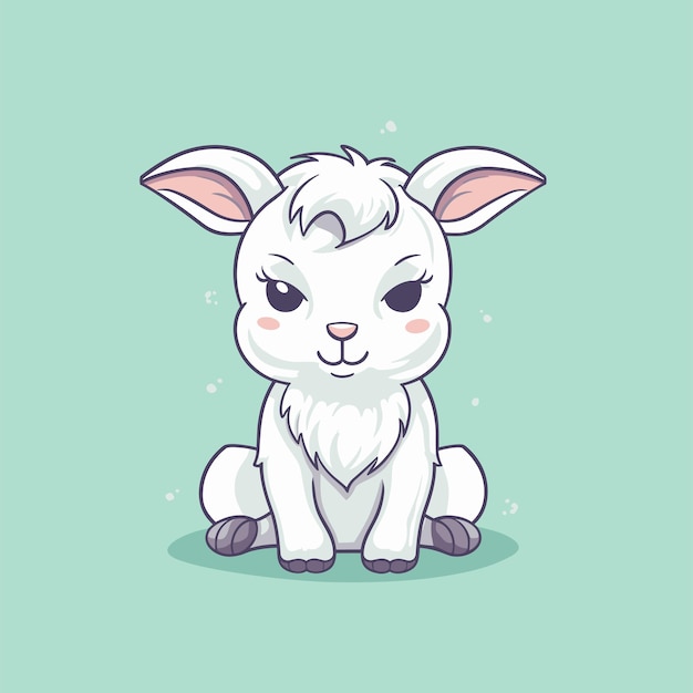 Vector happy cartoon goat illustration