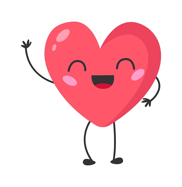 Vector happy cartoon heart vector illustration