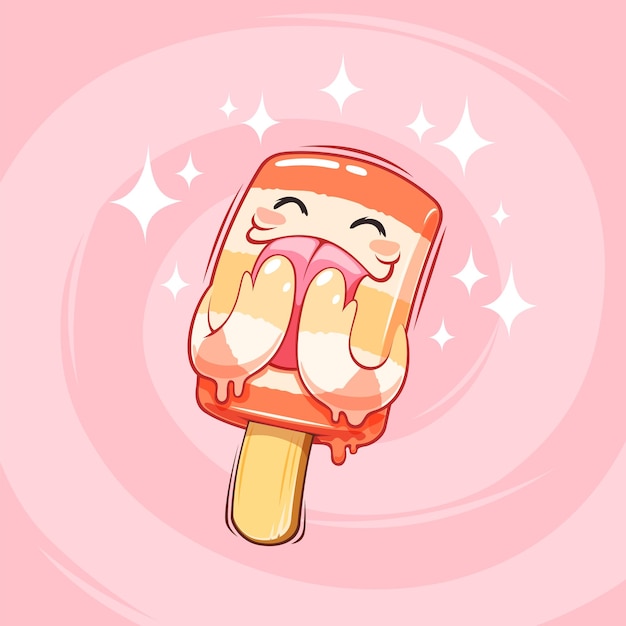 Vector happy cartoon ice cream