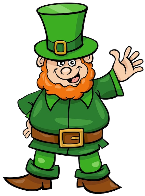 Vector happy cartoon leprechaun character on saint patrick day