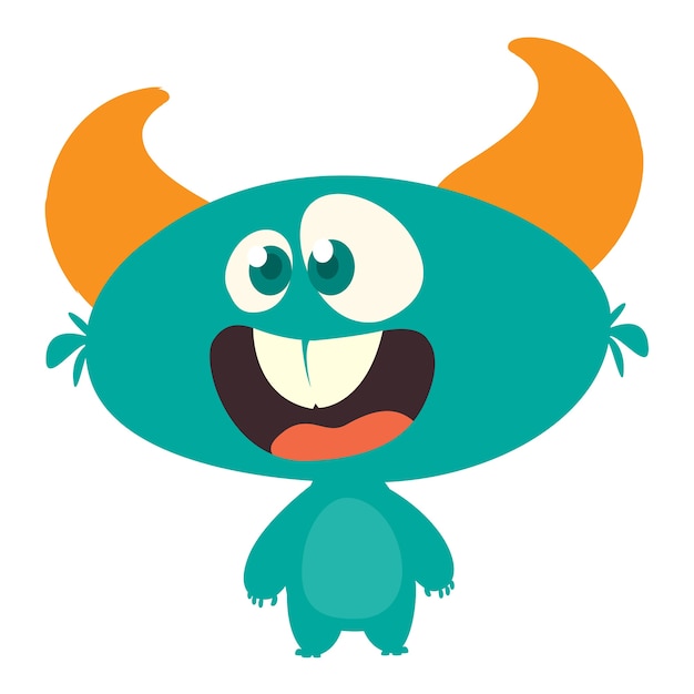 Happy cartoon monster karakter