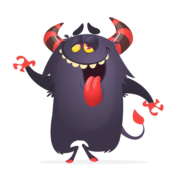 Vector happy cartoon monster vector funny illustration