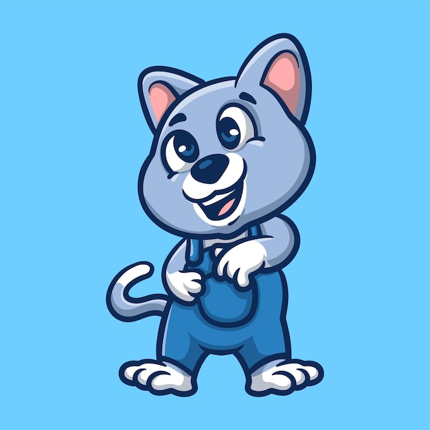 Vector happy cat creative cartoon illustration