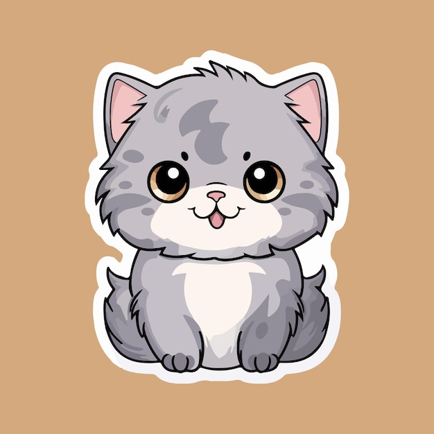 A happy cat sticker vector design