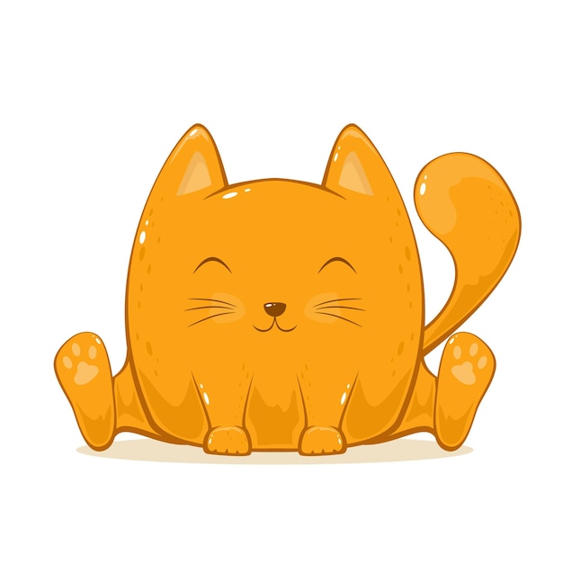 Vector happy cat on white background