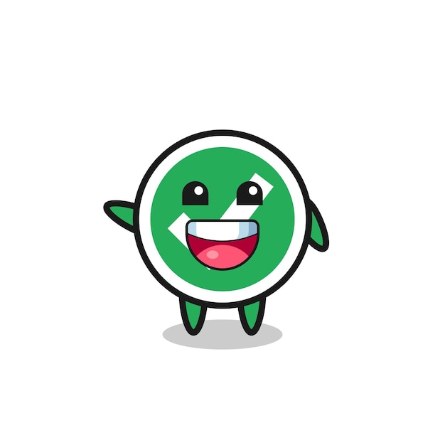 Happy check mark cute mascot character