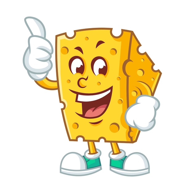 Vector happy cheese mascot design