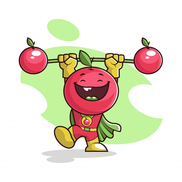 Vector happy cherry cartoon