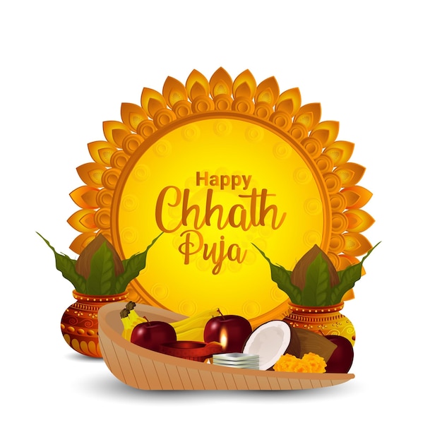 Happy chhath puja festival holiday background