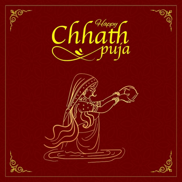 Vector happy chhath puja festival india