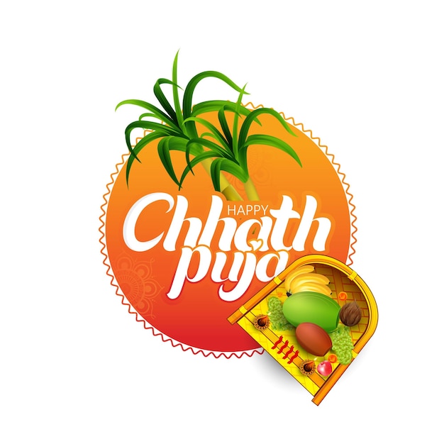 Happy Chhath Puja Holiday-achtergrond voor Sun-festival van India