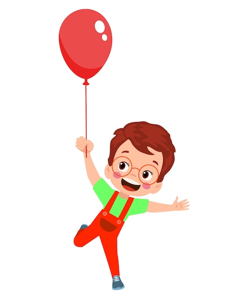 Happy children and colorful balloons