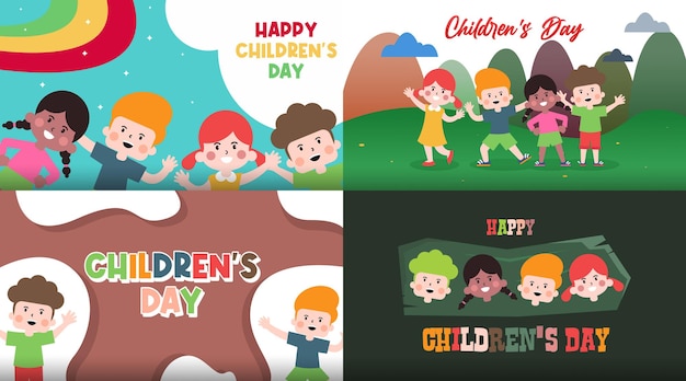 Happy children day background illustration