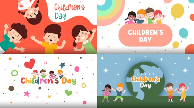 Happy children day background illustration