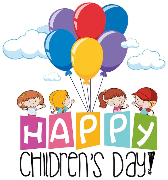 Happy children day icon