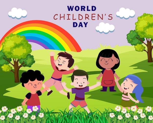 happy children day vector illustration for social media poster and banner