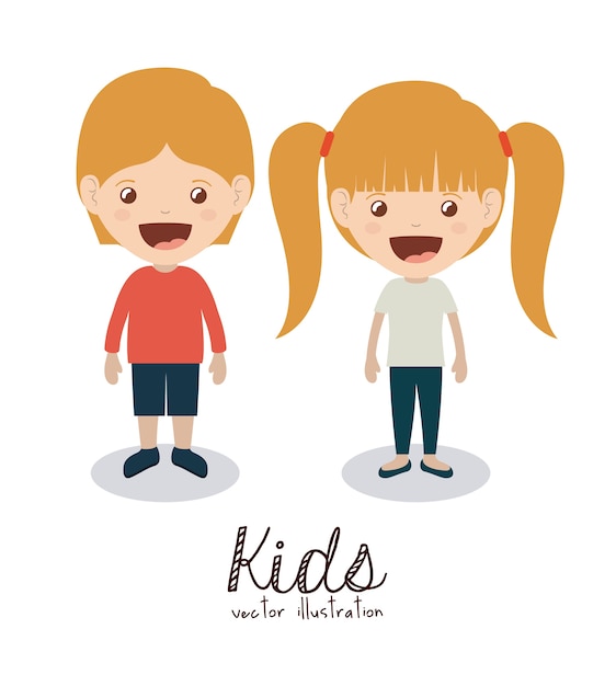 Vector happy children design