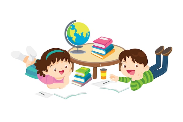 Happy Children leesboek Back to School Concept kinderen en boek
