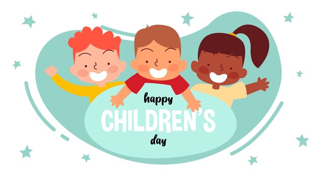 Vector happy children's day background illustration