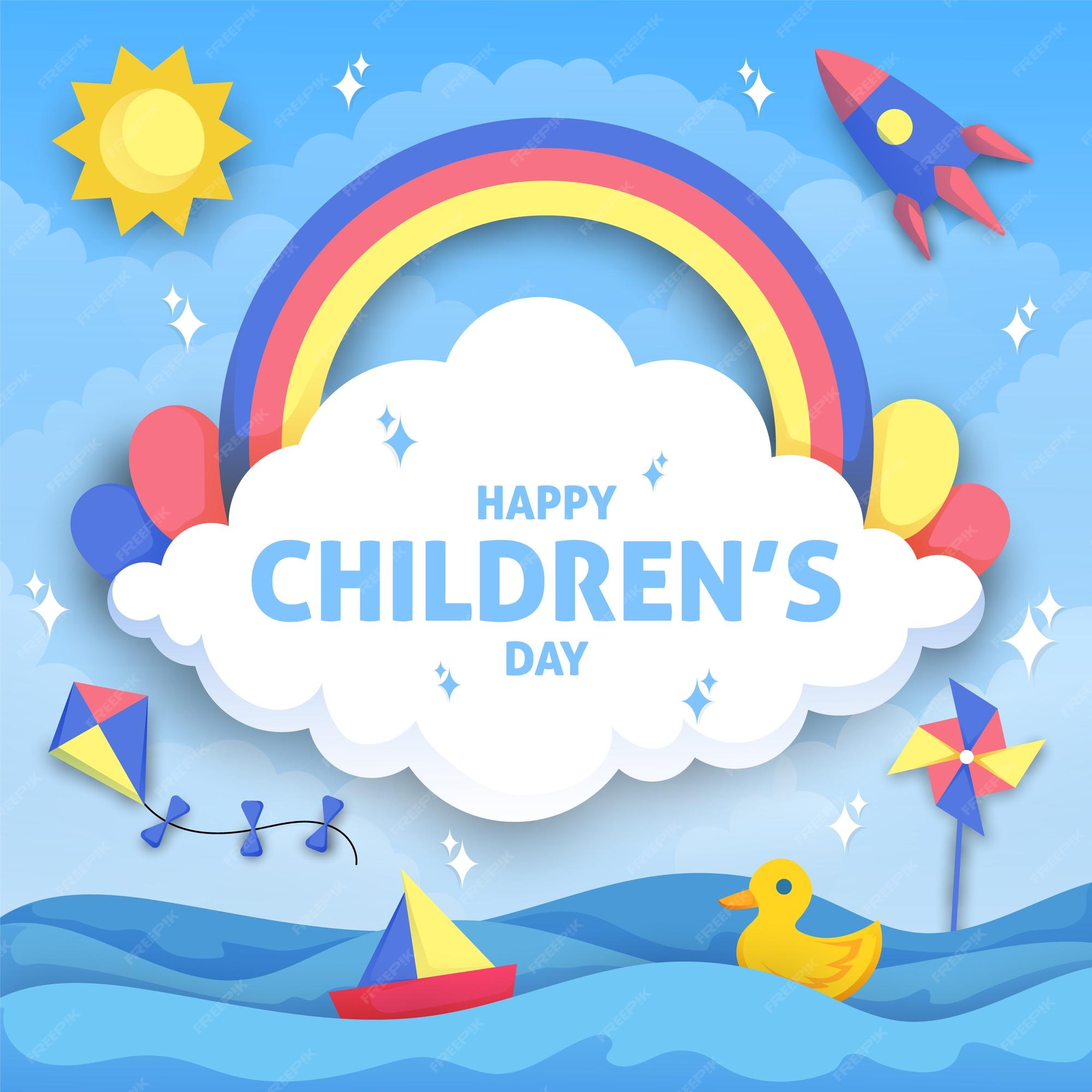 Premium Vector Happy Children's Day Background